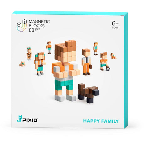 Klocki magnetyczne Pixio Story Series Happy Family - 88 elementów rozwijających kreatywność i wyobraźnię dzieci.