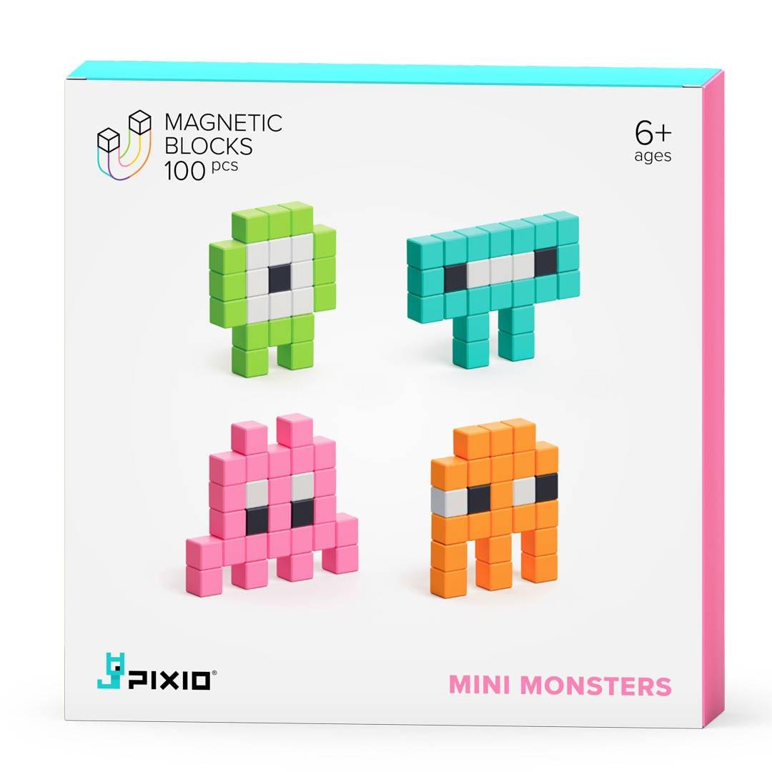 Klocki magnetyczne Pixio Story Series Mini Monsters 100 elementów - kreatywne klocki konstrukcyjne dla dzieci.