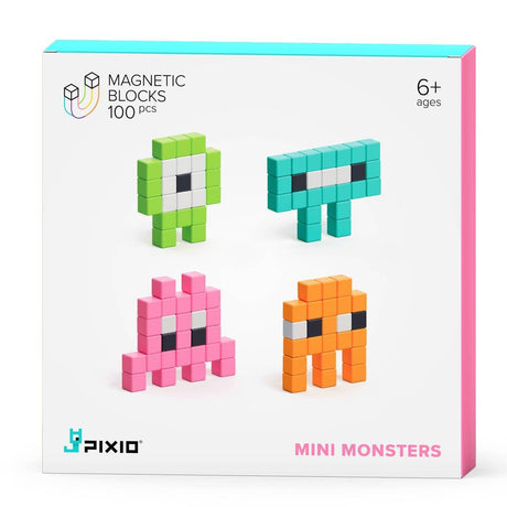 Klocki magnetyczne Pixio Story Series Mini Monsters 100 elementów - kreatywne klocki konstrukcyjne dla dzieci.