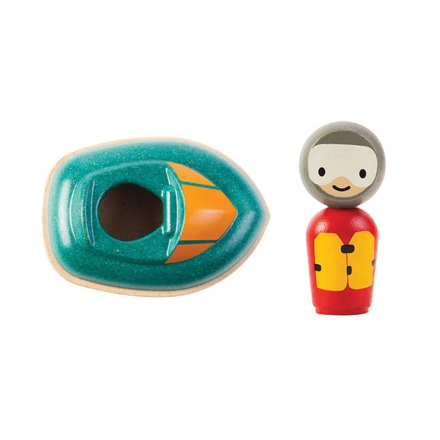 Plan Toys: drewniana łódka do kąpieli Motorówka - Noski Noski
