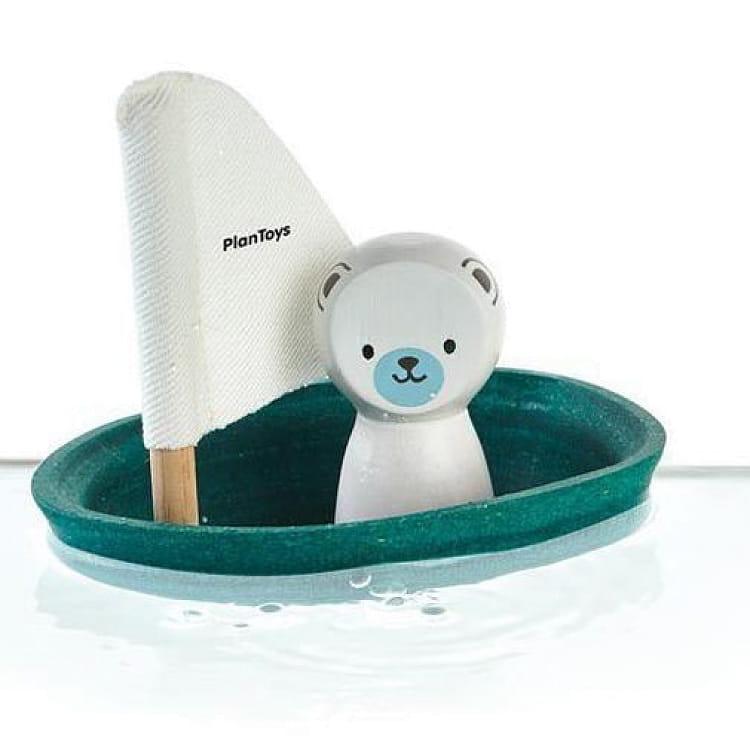 Plan Toys: drewniana żaglówka Niedźwiadek Polarny - Noski Noski