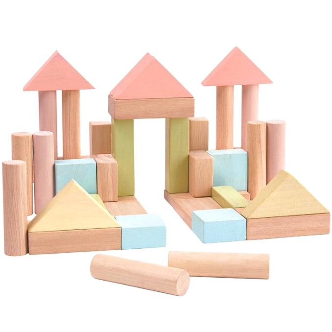 Plan Toys: drewniane pastelowe klocki 40 el. - Noski Noski