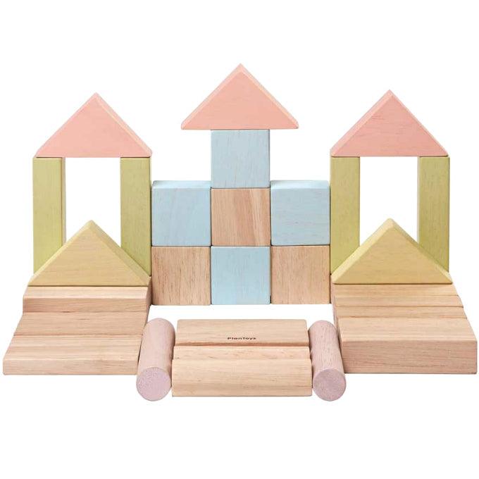Plan Toys: drewniane pastelowe klocki 40 el. - Noski Noski