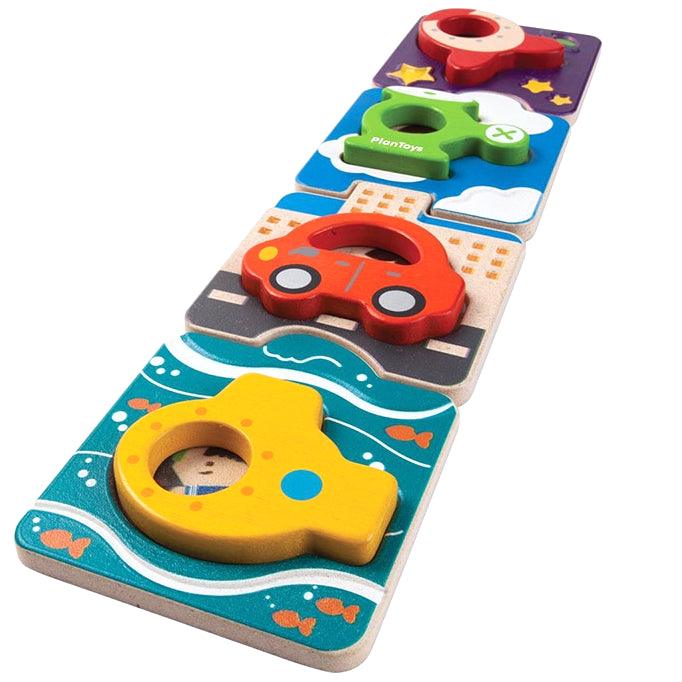 Plan Toys: drewniane puzzle Pojazdy - Noski Noski