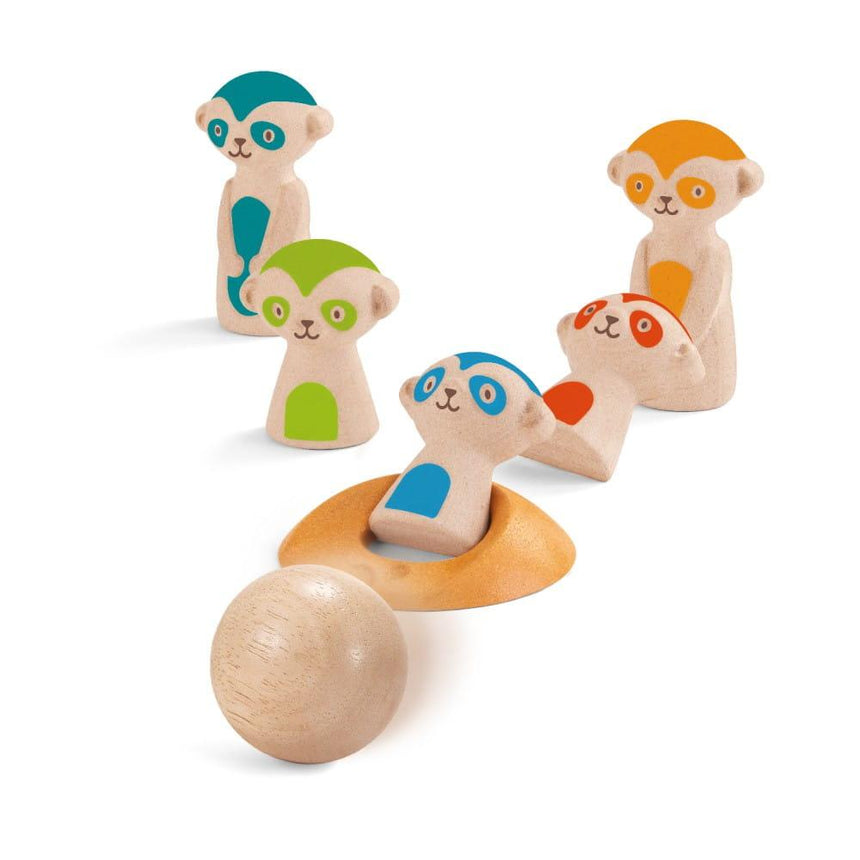 Plan Toys: kręgle Surykatki - Noski Noski