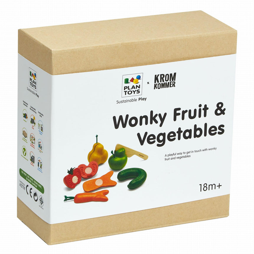 Plan Toys: niedoskonałe warzywa i owoce do krojenia Wonky Fruits & Vegetables - Noski Noski