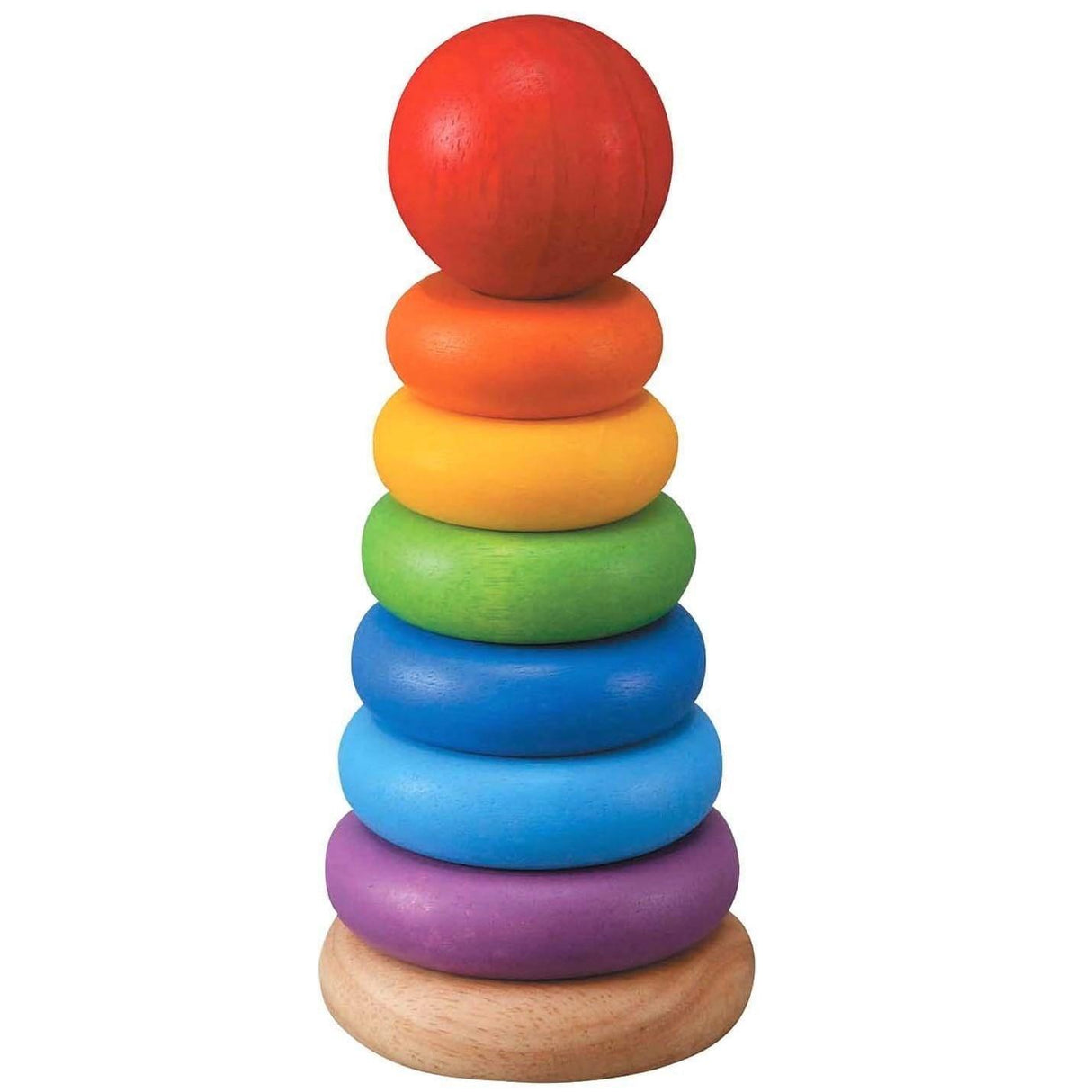 Plan Toys: tęczowa wieża Stacking Ring - Noski Noski