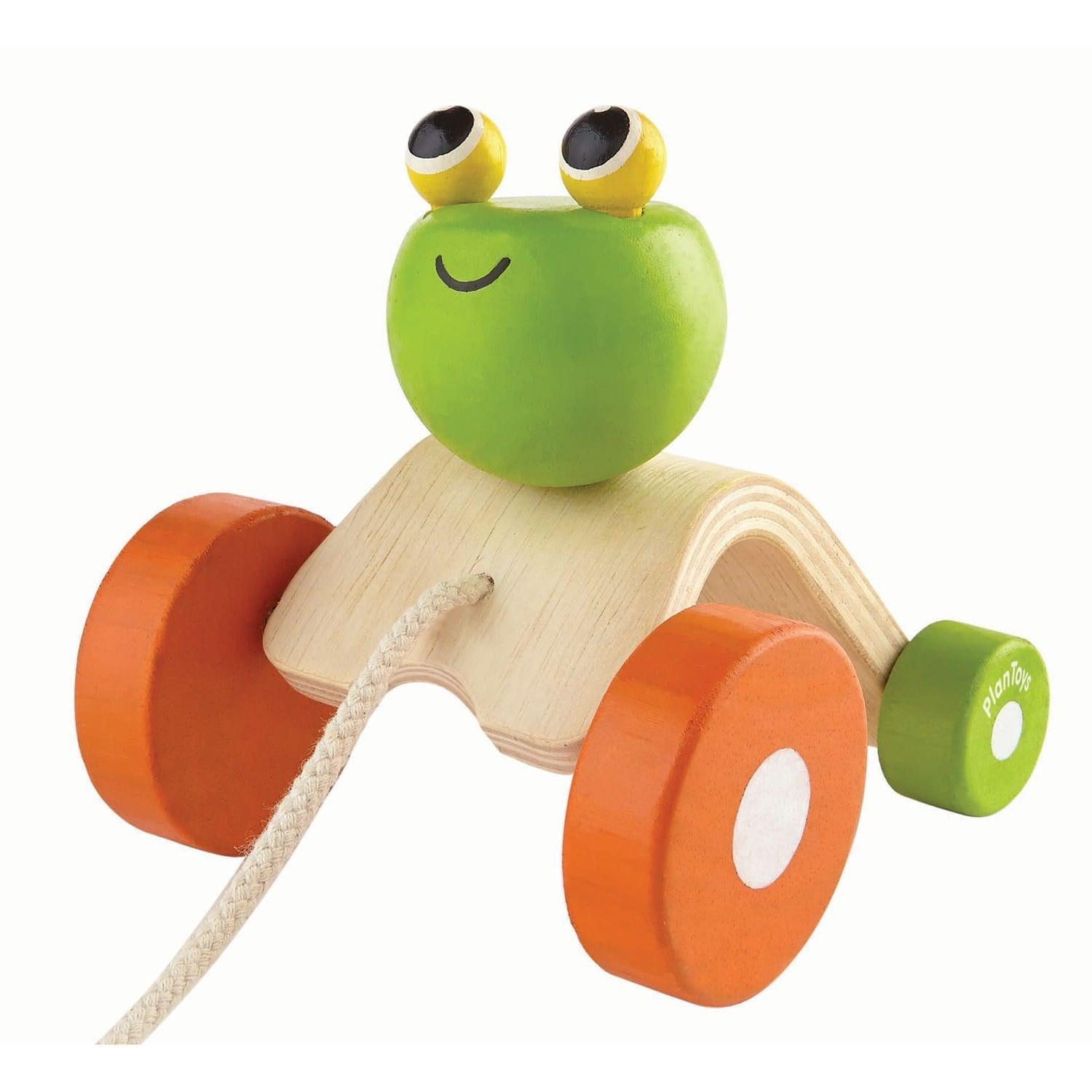 Plan Toys: żabka do ciągnięcia Jumping Frog - Noski Noski