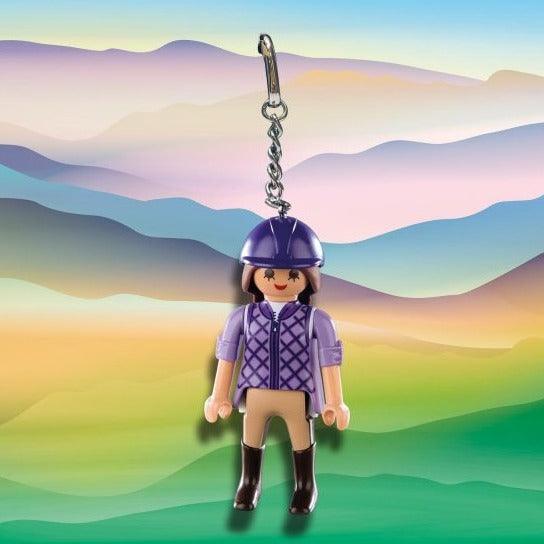 Breloczek Playmobil Amazonka z karabińczykiem, idealny do plecaka lub kluczy dziecka.