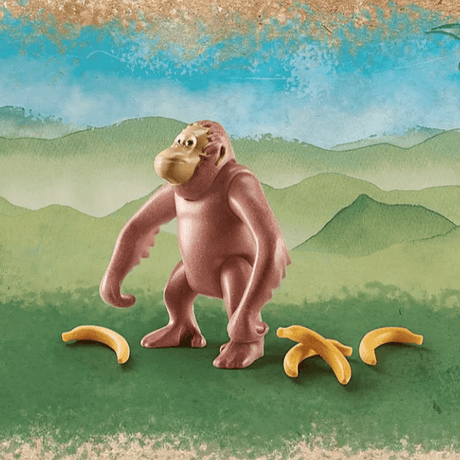 Figurka orangutana Playmobil Wiltopia, małpa z Borneo, ruchoma zabawka edukacyjna dla dzieci.