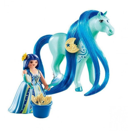 Zabawka konik do czesania Playmobil Luna Princess z figurką księżniczki i akcesoriami do pielęgnacji, idealna do kreatywnej zabawy.