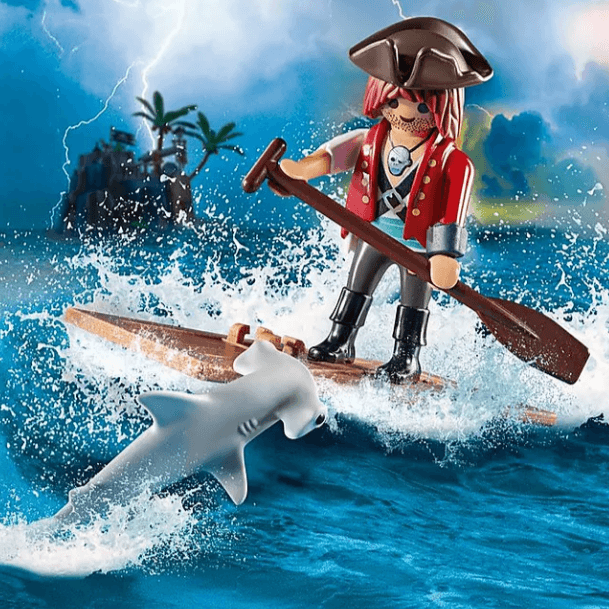 Playmobil: pirat z tratwą i rekinem młotem Special Plus - Noski Noski