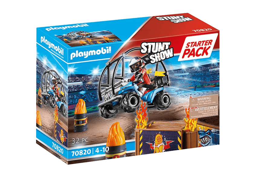 Playmobil: pokaz kaskaderski z quadem i płonącą rampą starter pack Stuntshow - Noski Noski