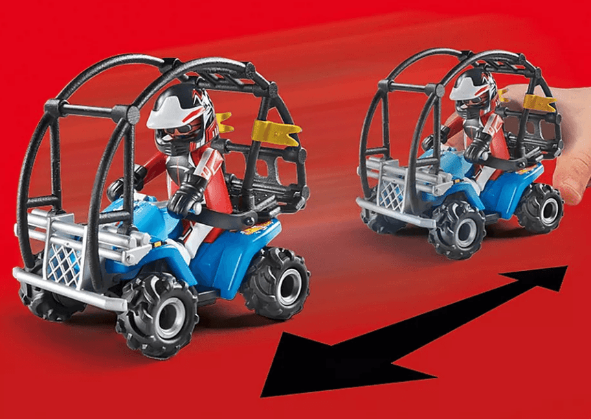 Playmobil: pokaz kaskaderski z quadem i płonącą rampą starter pack Stuntshow - Noski Noski