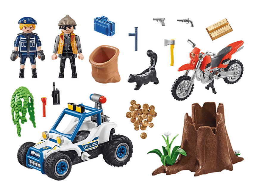 Playmobil: policyjny samochód terenowy Pościg za złodziejem skarbu City Action - Noski Noski