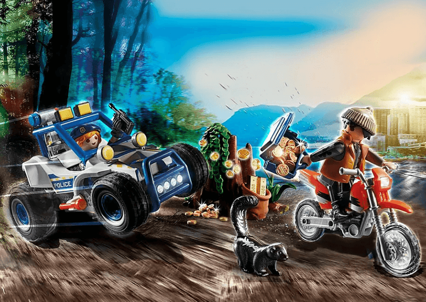 Playmobil: policyjny samochód terenowy Pościg za złodziejem skarbu City Action - Noski Noski