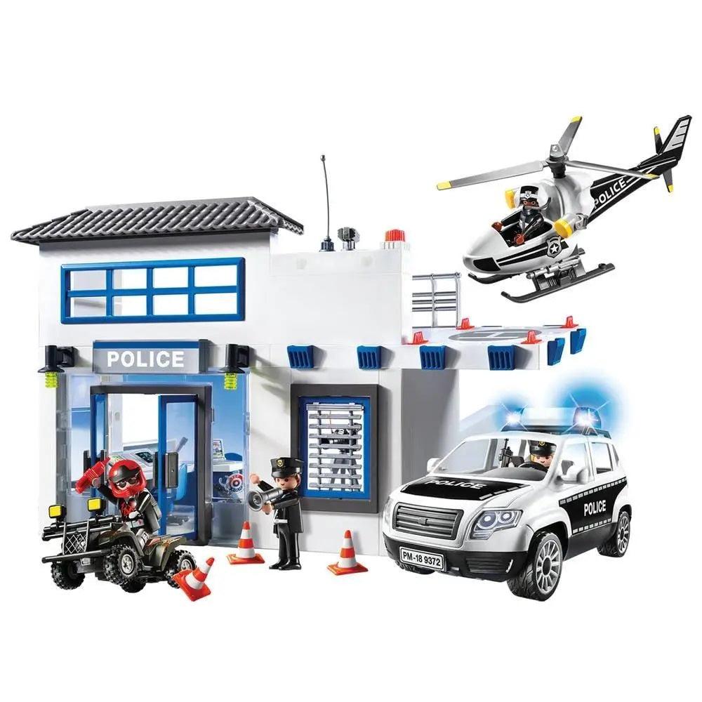 Posterunek policji City Action - kompleksowy zestaw Playmobil z radiowozem,  quadem i helikopterem