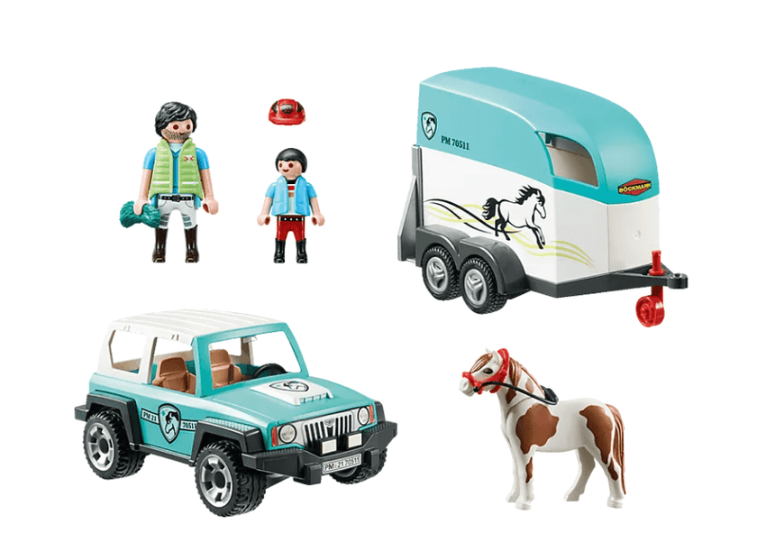 Playmobil: samochód z przyczepą dla kucyka Country - Noski Noski