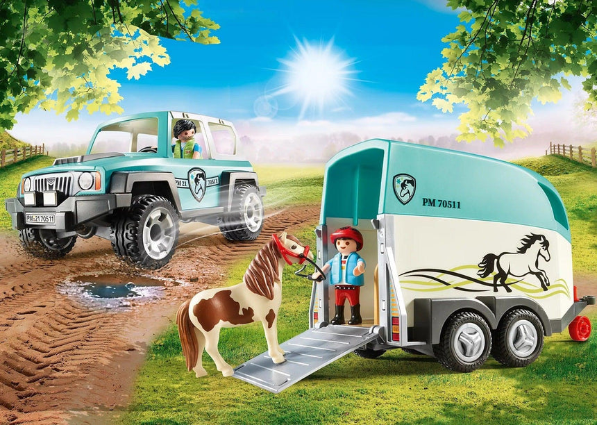 Playmobil: samochód z przyczepą dla kucyka Country - Noski Noski