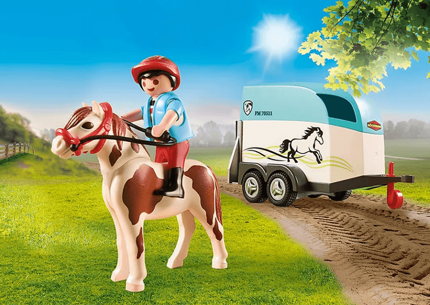 Playmobil Country Car with Pony Trailer Playset 44 Piece for Ages 4-10