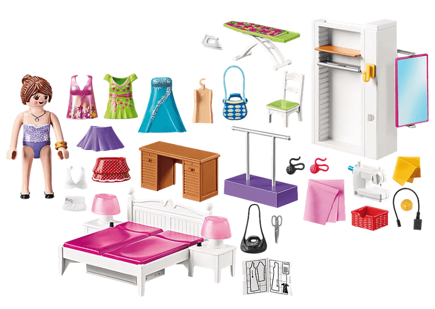 Playmobil: sypialnia z kącikiem do szycia Dollhouse - Noski Noski