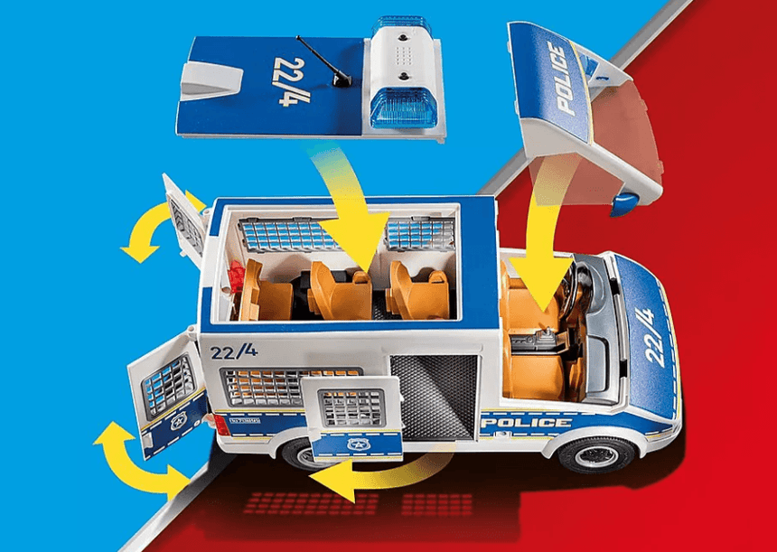 Playmobil: transporter policyjny ze światłem i dźwiękiem City Action - Noski Noski