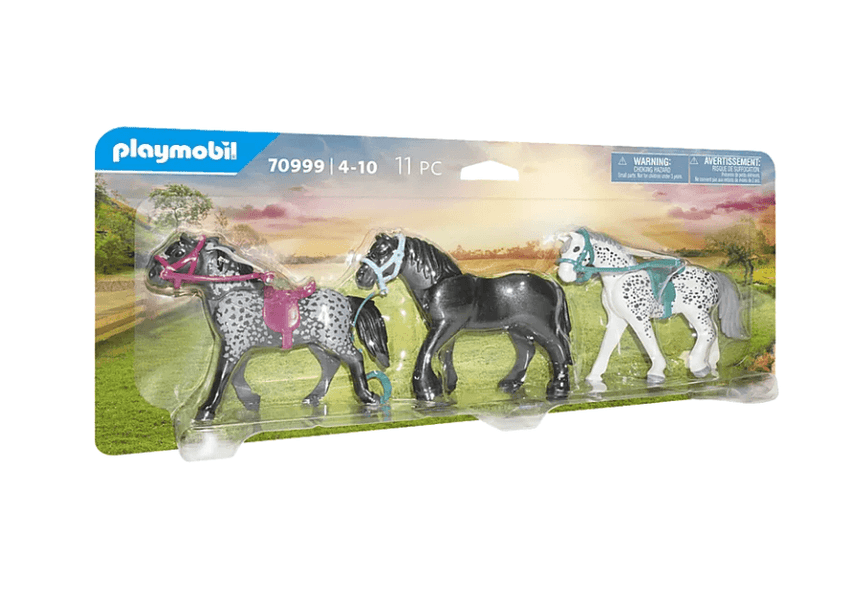 Playmobil: trzy konie: fryz, knabstrup i koń andaluzyjski - Noski Noski