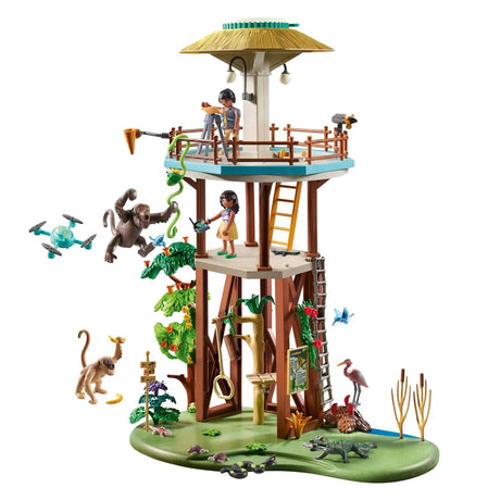 Zestaw małego badacza przyrody Playmobil Wiltopia z kompasem i wieżą badawczą, idealny do kreatywnej zabawy.