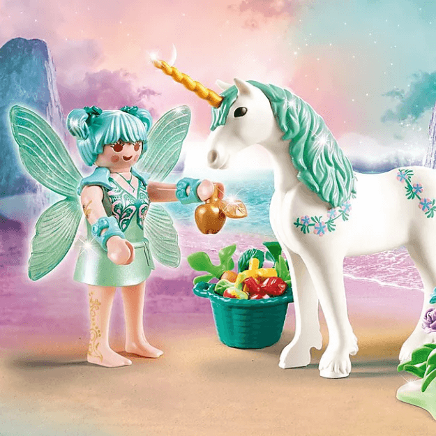 Playmobil: wróżka karmiąca jednorożca Fairies - Noski Noski