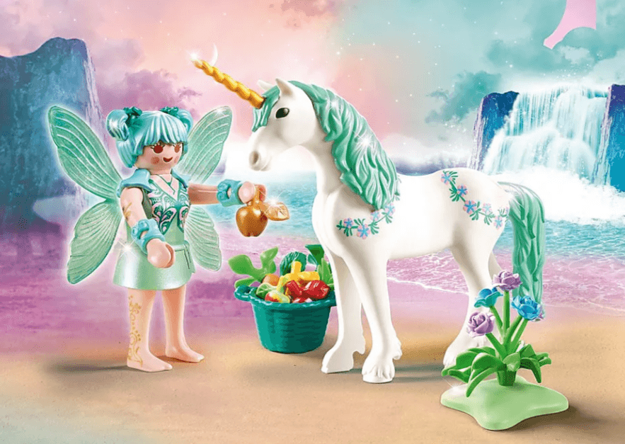 Playmobil: wróżka karmiąca jednorożca Fairies - Noski Noski