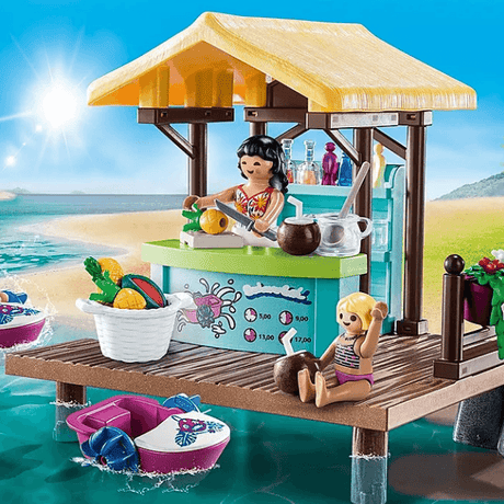 Zestaw Playmobil Wypożyczalnia Łódek i Bar z Sokami Family Fun dla kreatywnej letniej zabawy.