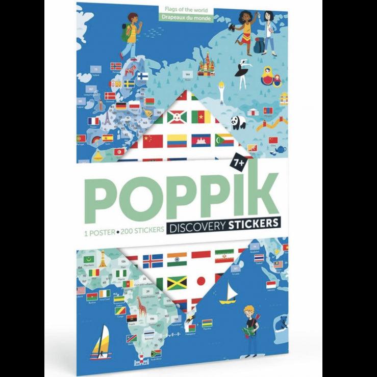 Jeu créatif Poppik Discovery Sticker Les Drapeaux du Monde