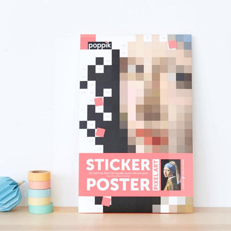 Poppik: plakat wyklejanka pixel art Dziewczyna z perłą - Noski Noski