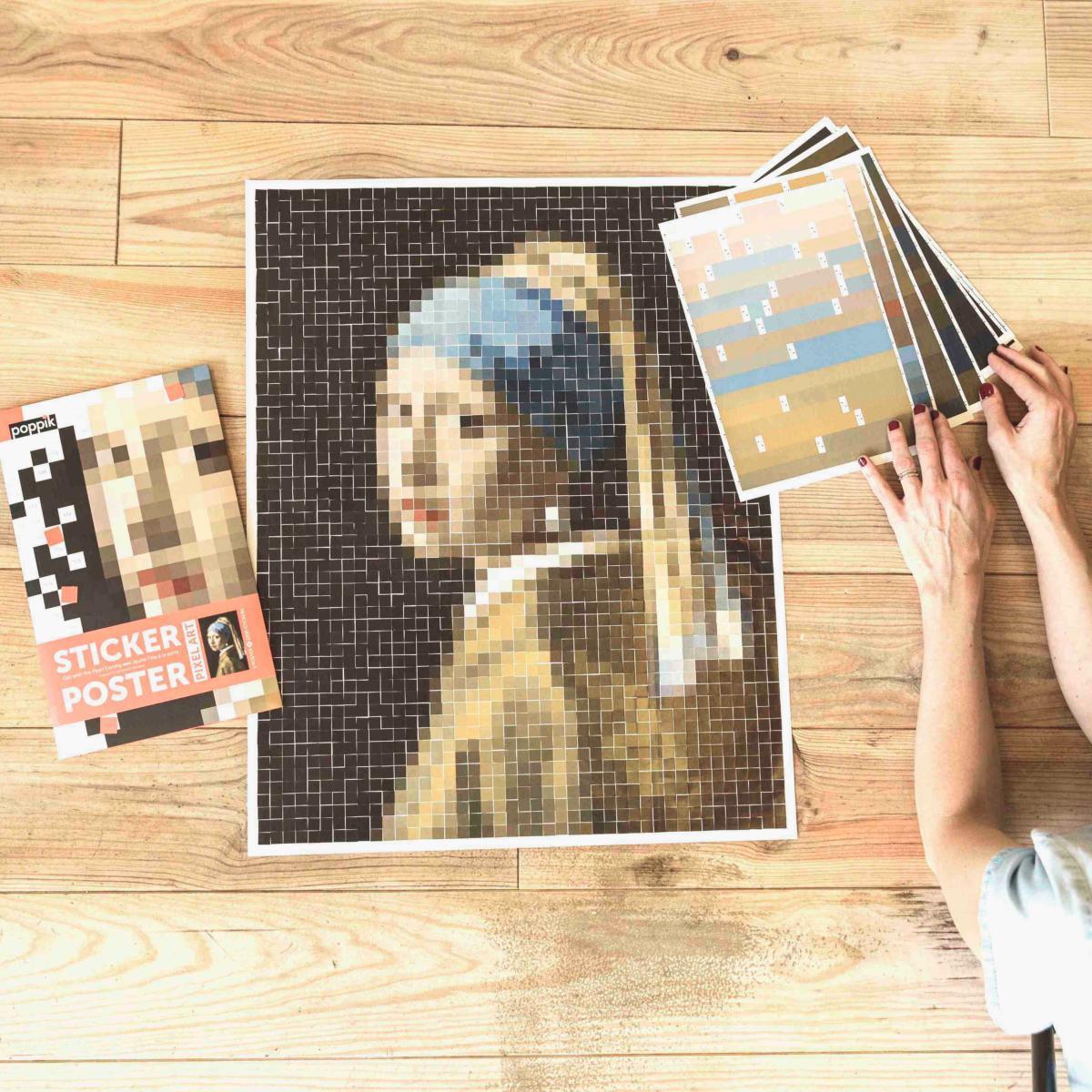 Poppik: plakat wyklejanka pixel art Dziewczyna z perłą - Noski Noski