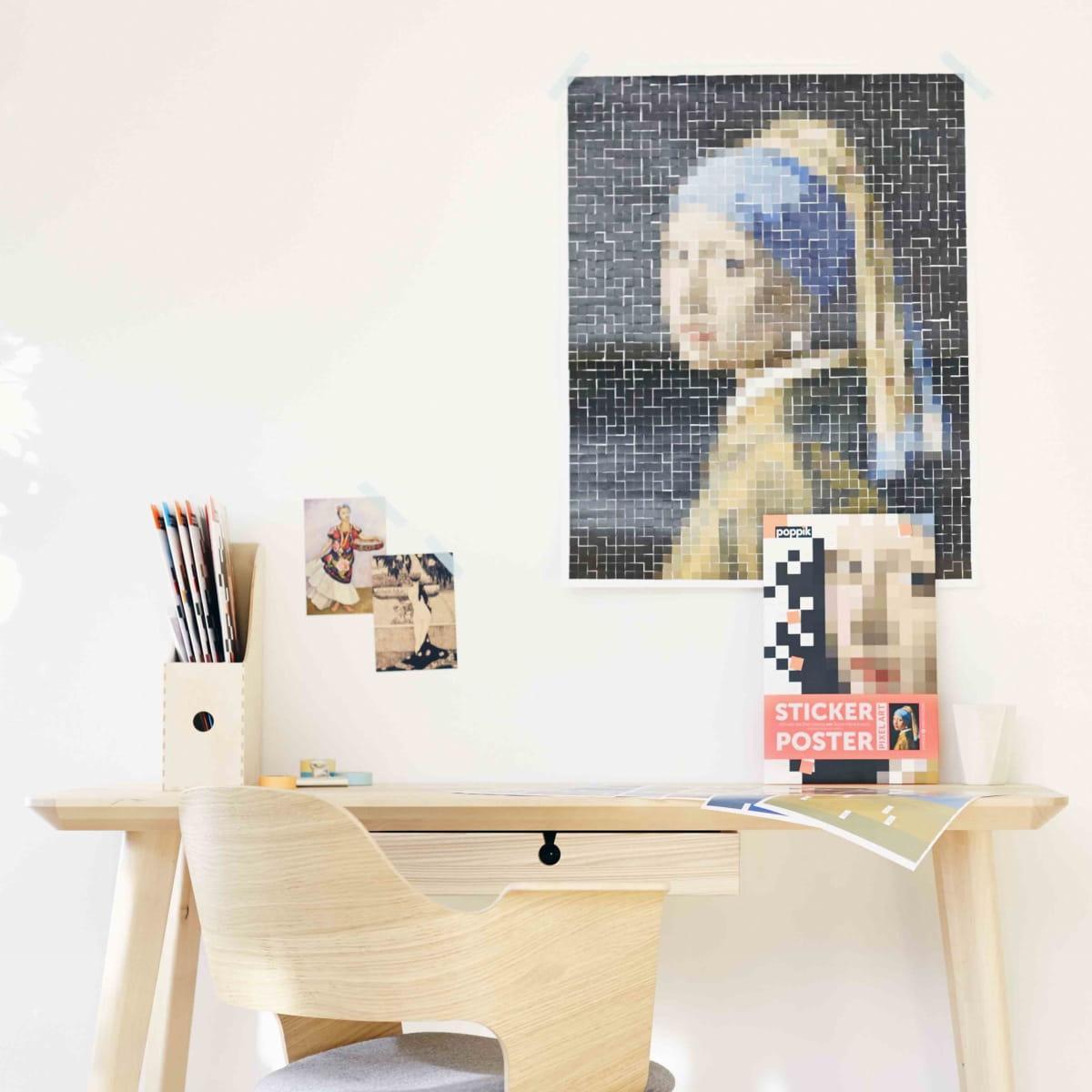 Poppik: plakat wyklejanka pixel art Dziewczyna z perłą - Noski Noski