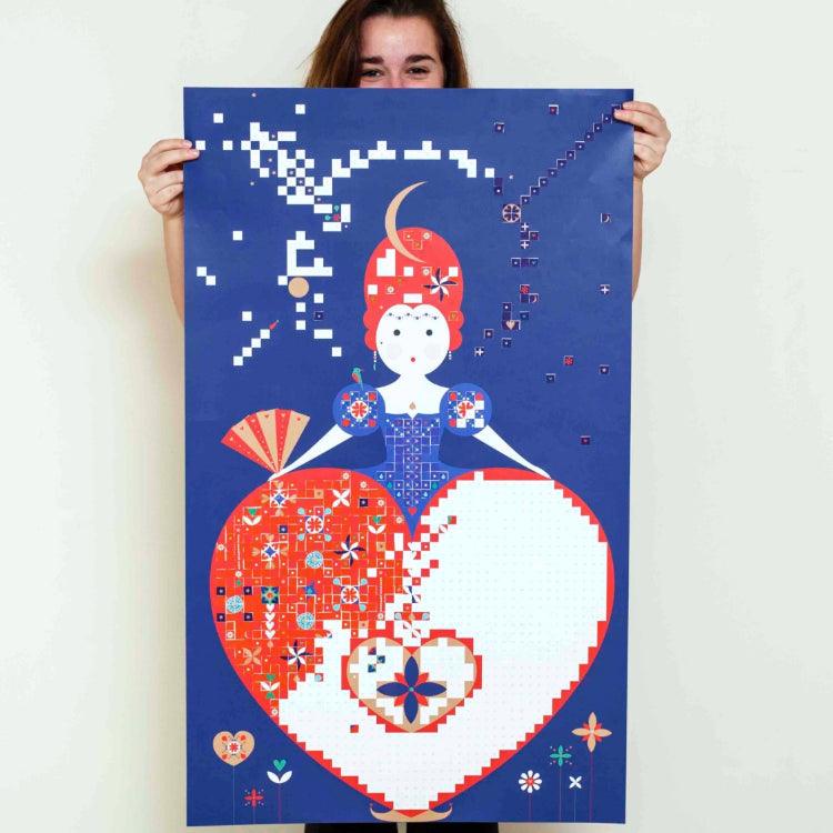 Poppik: plakat wyklejanka pixel art Królowa - Noski Noski