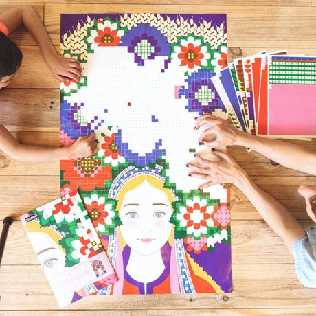 Poppik: plakat wyklejanka pixel art Kwiaty - Noski Noski