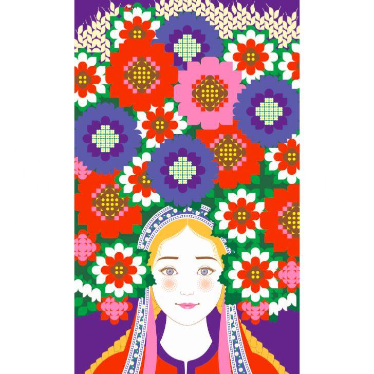 Poppik: plakat wyklejanka pixel art Kwiaty - Noski Noski