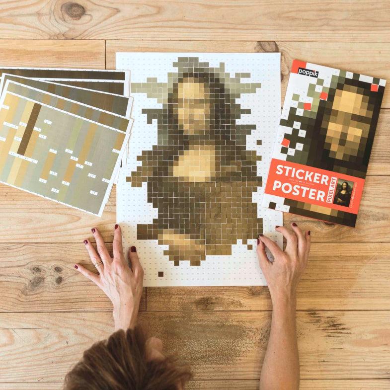 Poppik: plakat wyklejanka pixel art Mona Lisa - Noski Noski