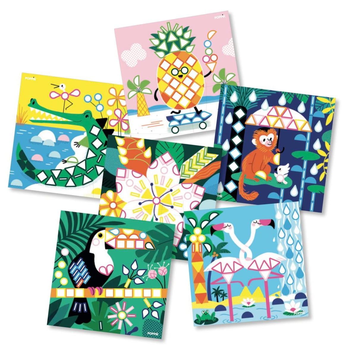 Poppik: pocztówki wyklejanka pixel art dżungla My Sticker Cards Tropical - Noski Noski