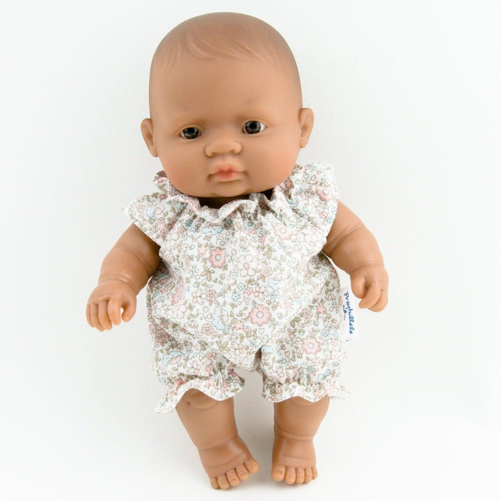 Przytullale: kombinezon pastelowa łąka ubranko dla mini lalki Miniland - Noski Noski