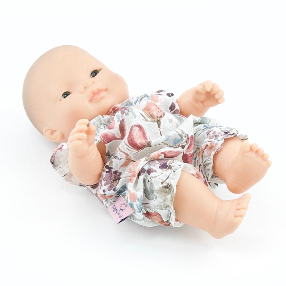 Przytullale: romper w makówki ubranko dla mini lalki Miniland - Noski Noski
