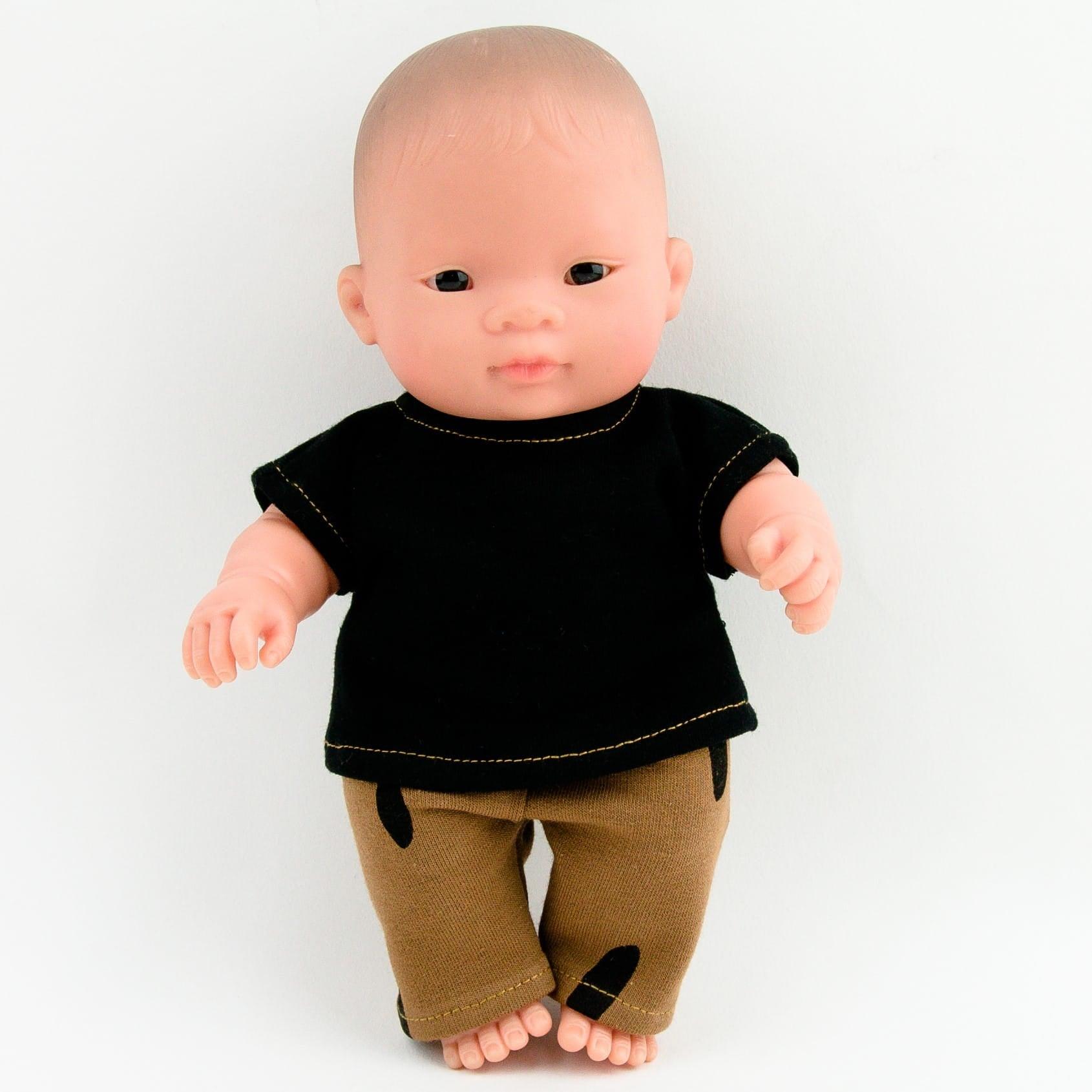 Przytullale: t-shirt i dresowe spodenki ubranko dla mini lalki Miniland - Noski Noski