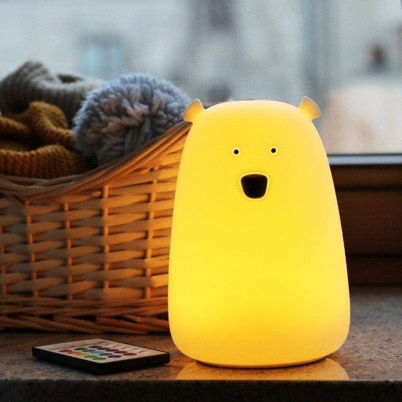 Rabbit & Friends: silikonowa lampka z pilotem Duży Miś - Noski Noski