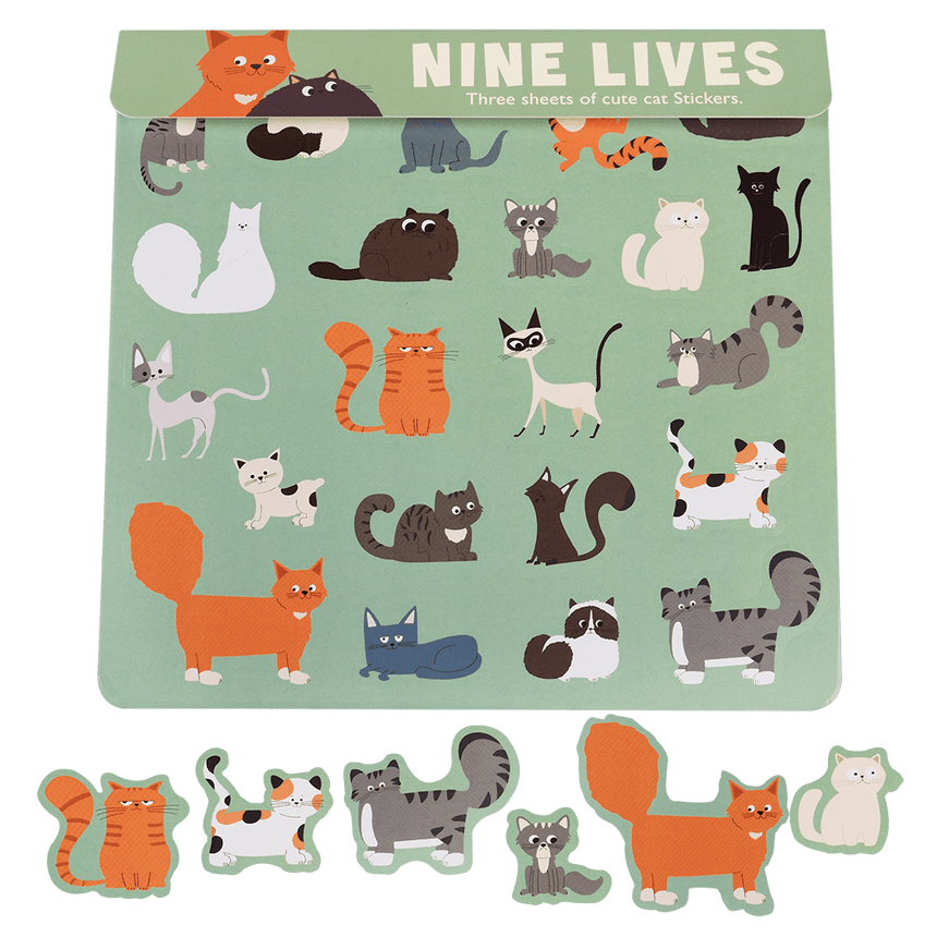 Rex London: naklejki koty Nine Lives Stickers - Noski Noski