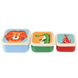 Rex London: pudełka na przekąski Colorful Creatures 3 szt. - Noski Noski