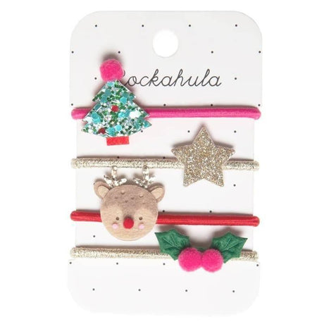 Rockahula Kids: gumki do włosów Ponies Xmas 4 szt. - Noski Noski
