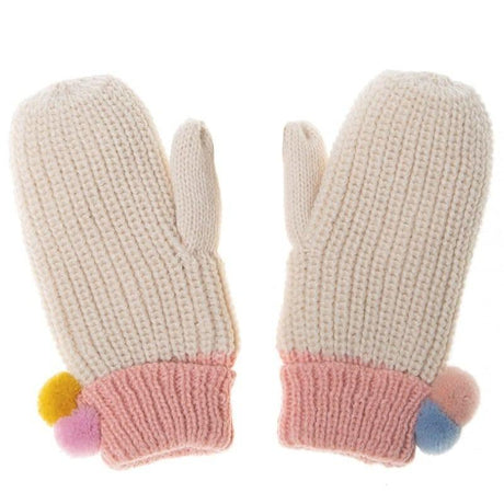 Rękawiczki zimowe dla dzieci Rockahula Kids, wygodne i ciepłe, z polarową podszewką i uroczymi pomponikami.