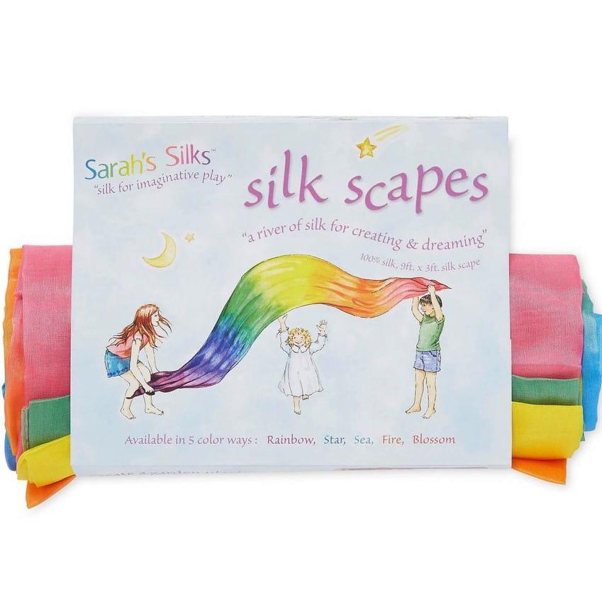Sarah's Silks: tęczowy jedwabny materiał do zabawy Giant Silk Scape - Noski Noski