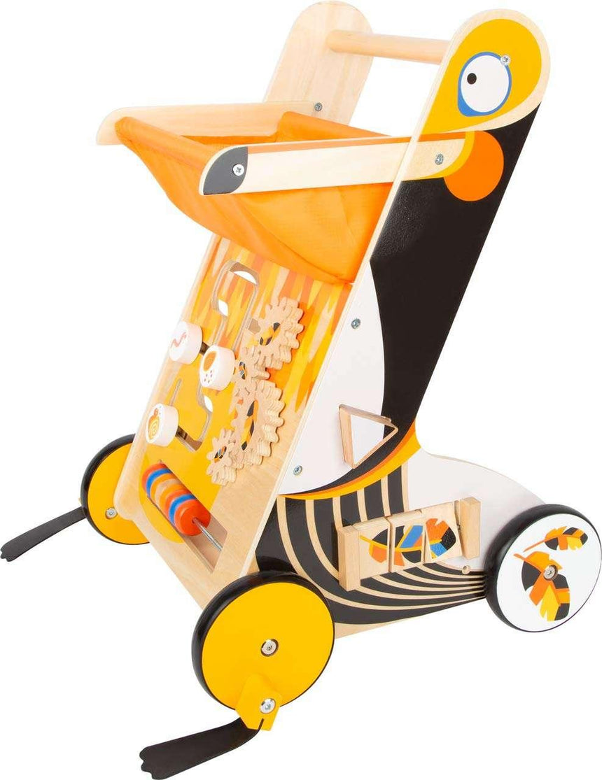 Small Foot: drewniany pchacz aktywnościowy Baby Walker Toucan - Noski Noski